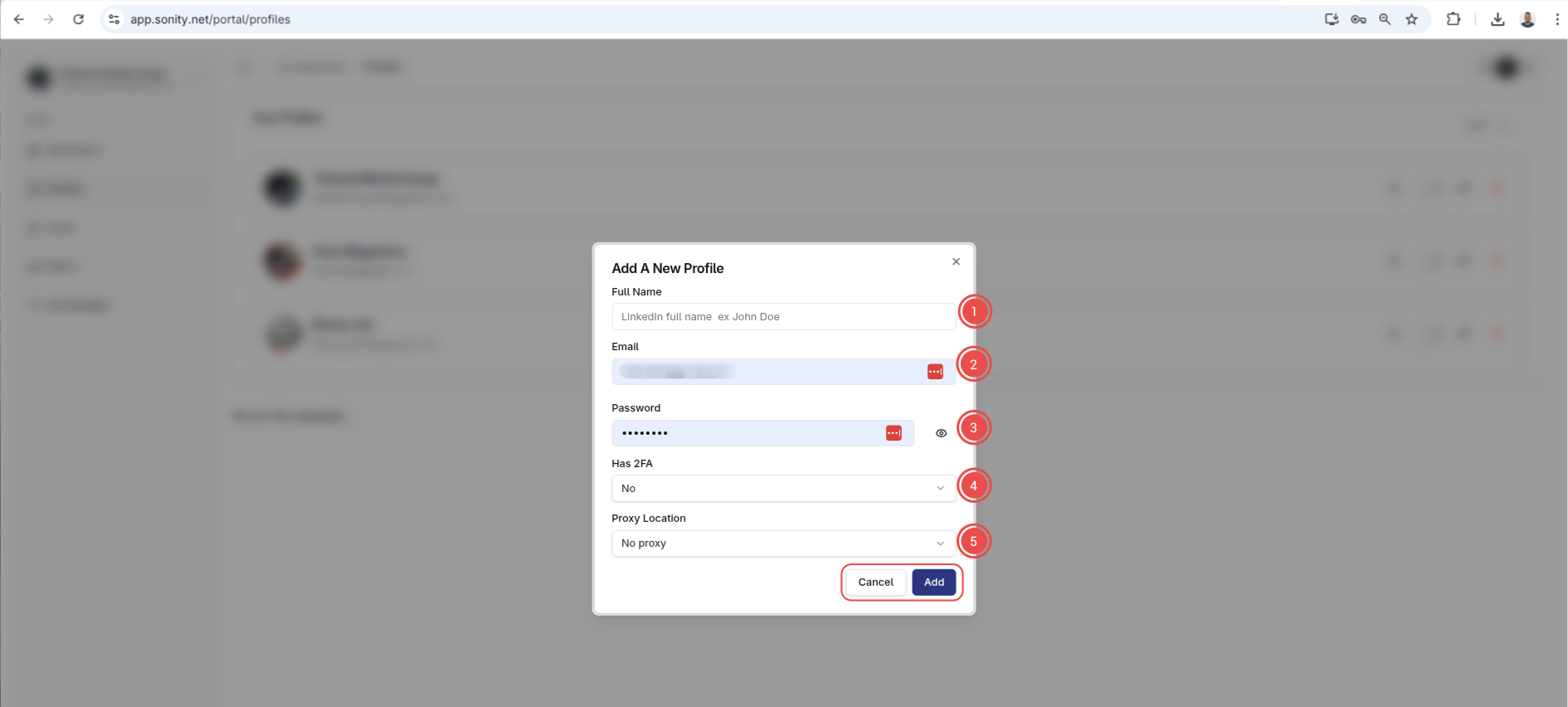 Add credentials
