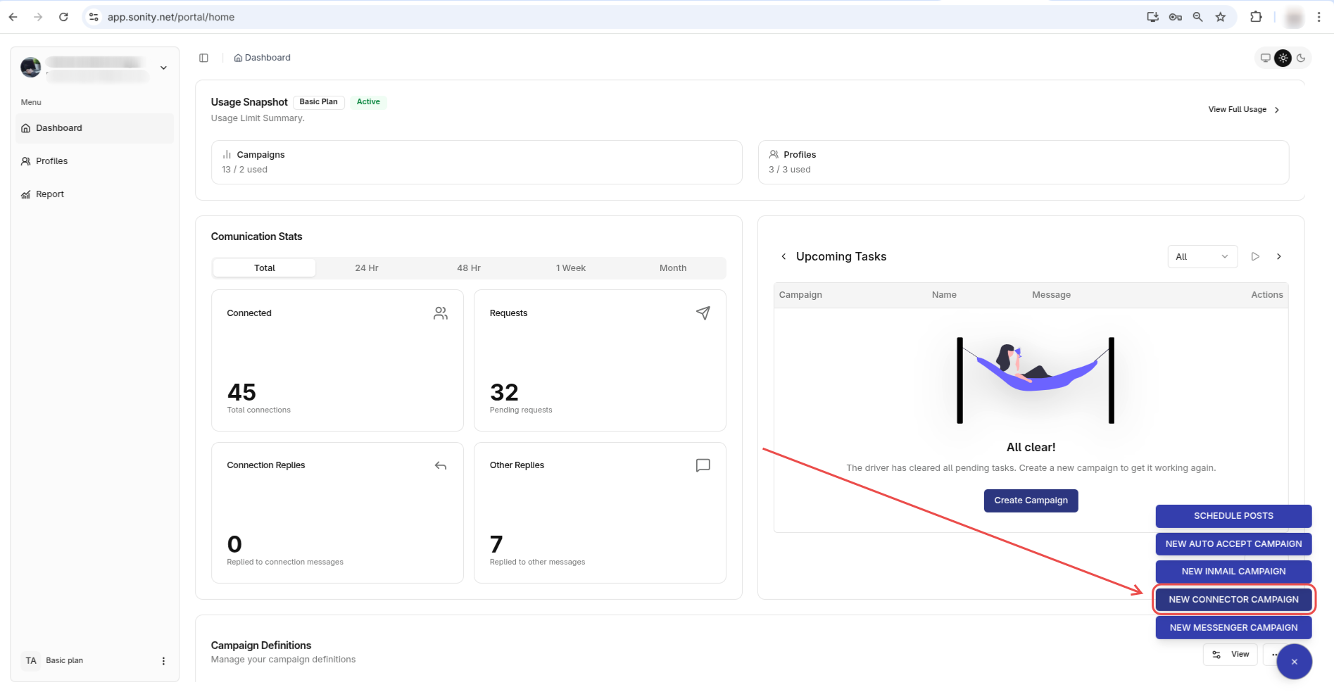 Create a connector campaign