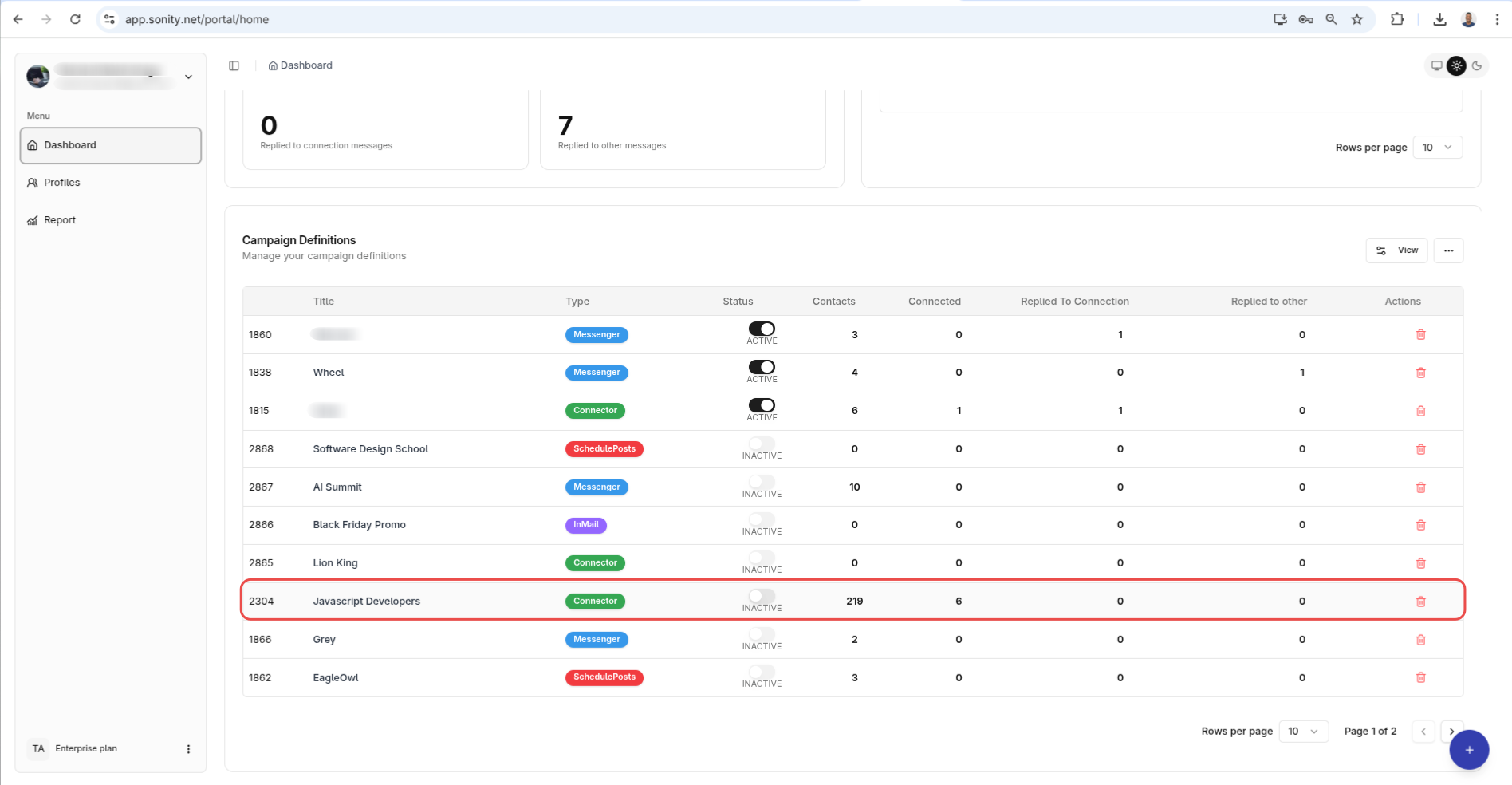 Click Campaign from Selector