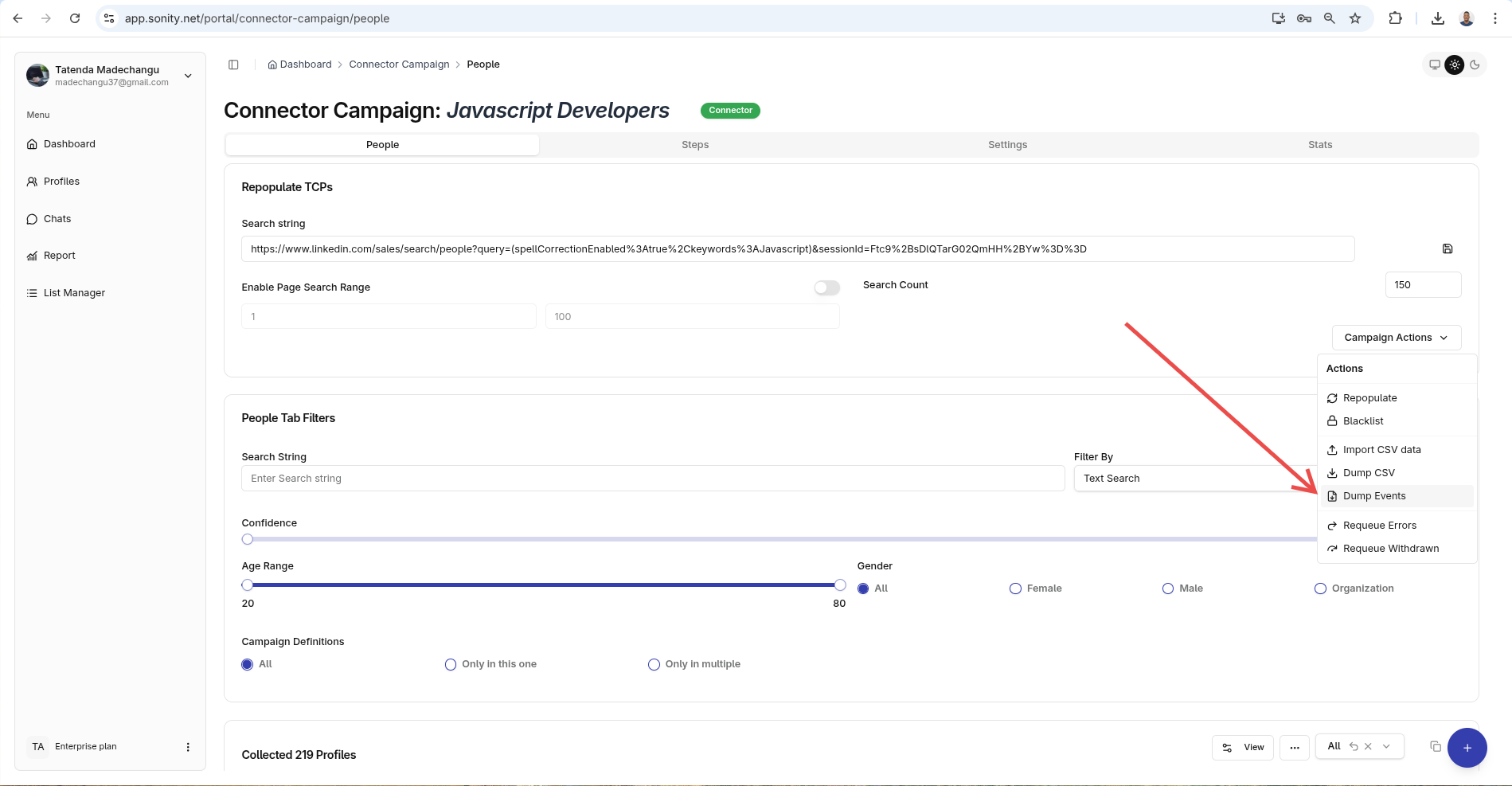 Export CSV