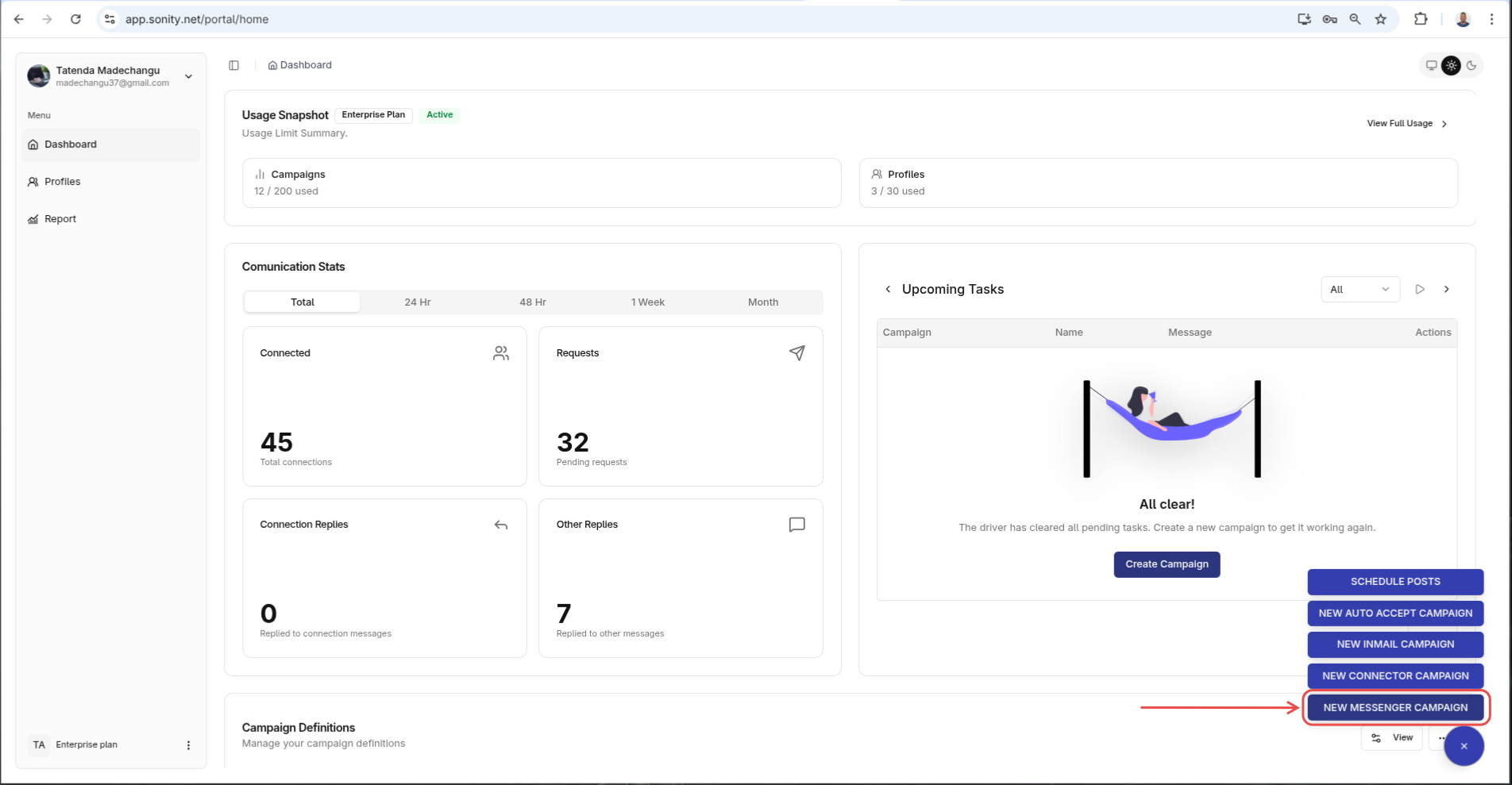 Create a messenger campaign