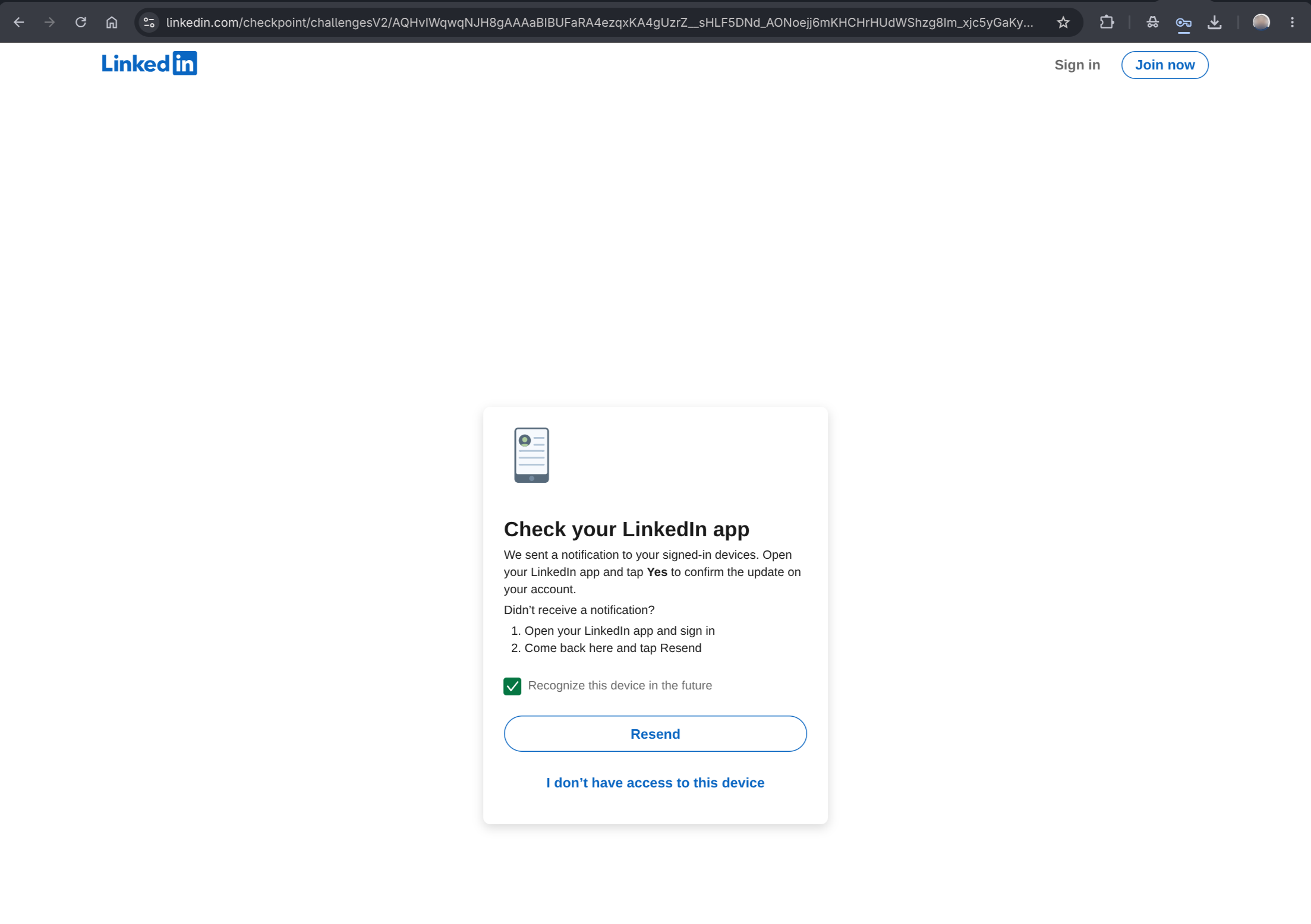 Verify account