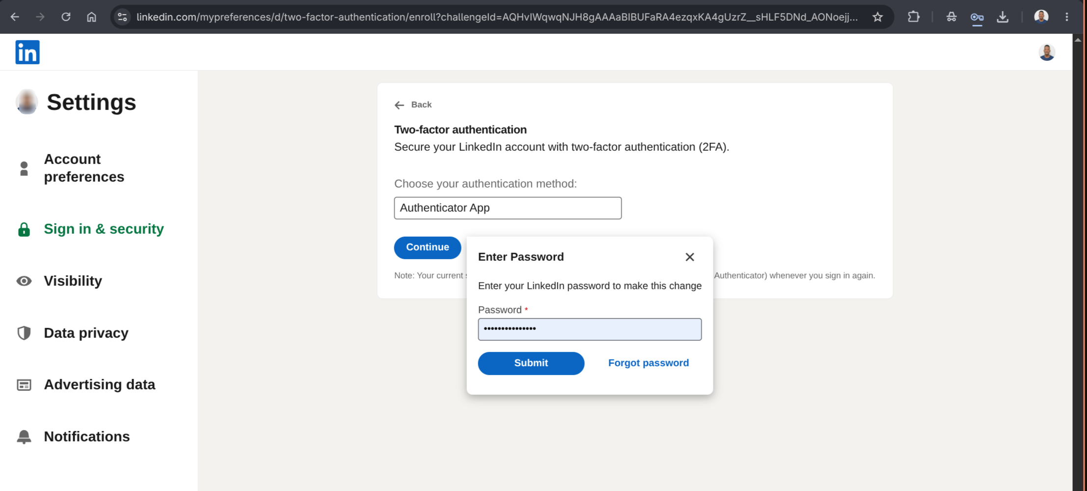 Enter password